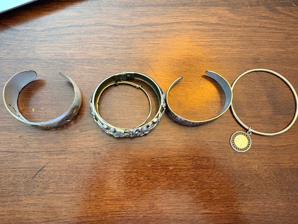 Vintage Bracelet Lot Reed & Barton Damascene Cuffs Bangle Jewelry